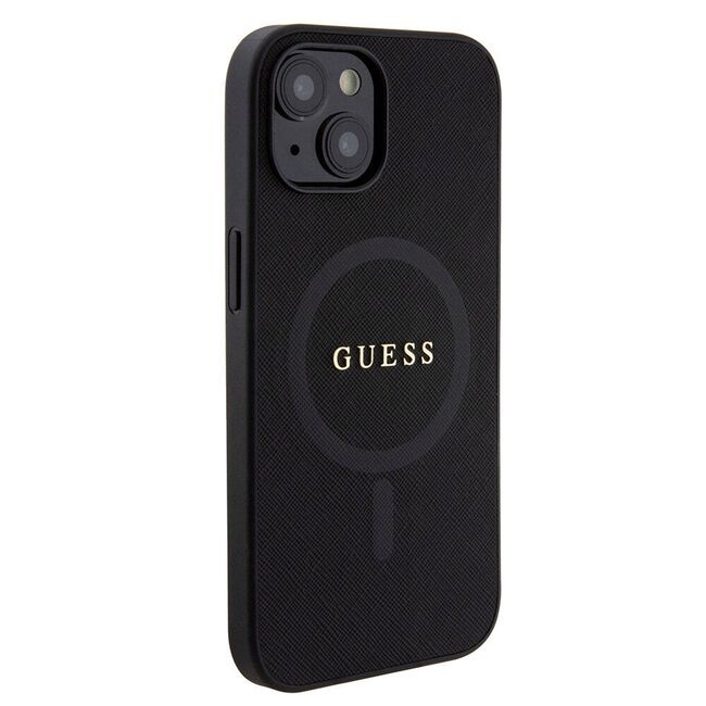 Husa premium pentru  iPhone 15 Plus compatibila MagSafe Guess Luxury Series - Negru