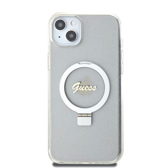 Husa premium pentru  iPhone 15 Plus compatibila MagSafe Guess Luxury Series - Transparent