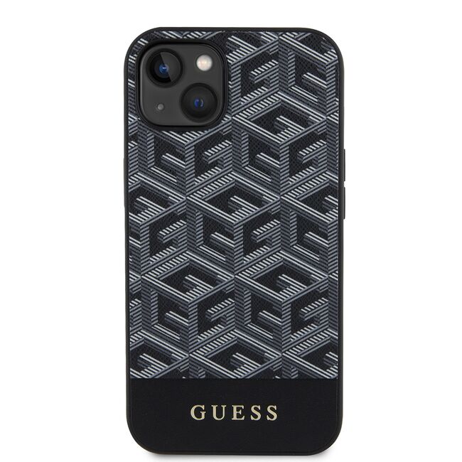 Husa premium pentru  iPhone 15 compatibila MagSafe Guess Luxury Series - Gri inchis