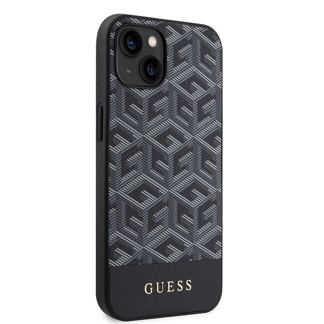 Husa premium pentru  iPhone 15 compatibila MagSafe Guess Luxury Series - Gri inchis