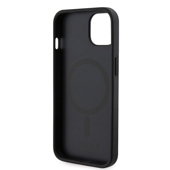 Husa premium pentru  iPhone 15 compatibila MagSafe Guess Luxury Series - Gri inchis