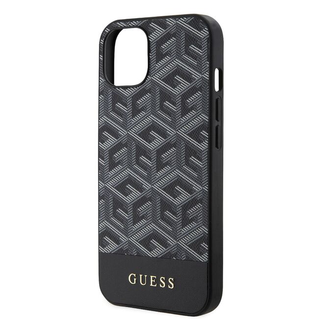 Husa premium pentru  iPhone 15 compatibila MagSafe Guess Luxury Series - Gri inchis