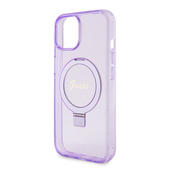 Husa premium pentru  iPhone 15 compatibila MagSafe Guess Luxury Series - Lavanda