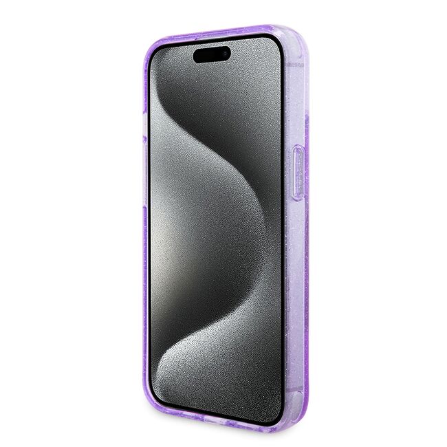 Husa premium pentru  iPhone 15 compatibila MagSafe Guess Luxury Series - Lavanda
