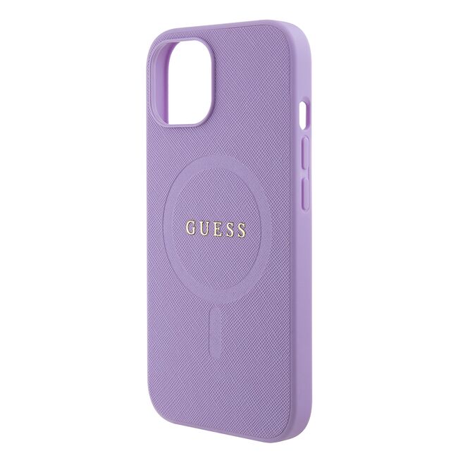 Husa premium pentru  iPhone 15 compatibila MagSafe Guess Luxury Series - Mov