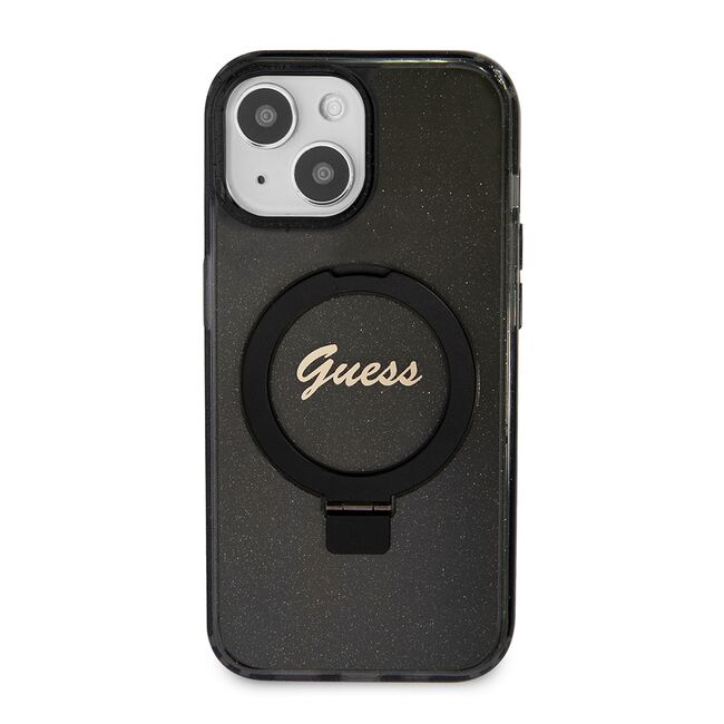 Husa premium pentru  iPhone 15 compatibila MagSafe Guess Luxury Series - Negru darth vader