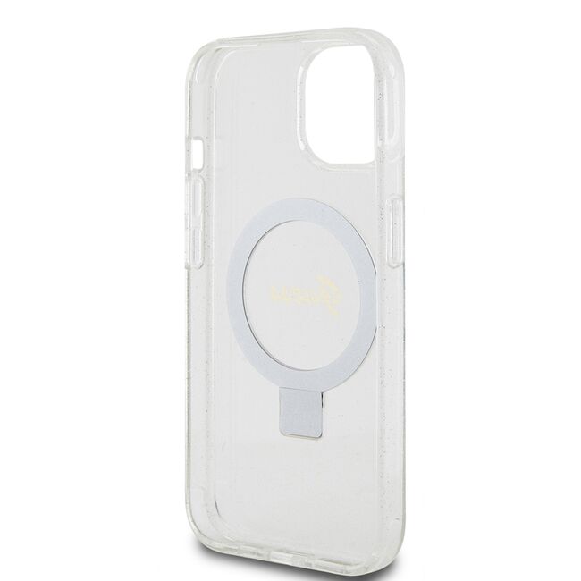 Husa premium pentru  iPhone 15 compatibila MagSafe Guess Luxury Series - Transparent