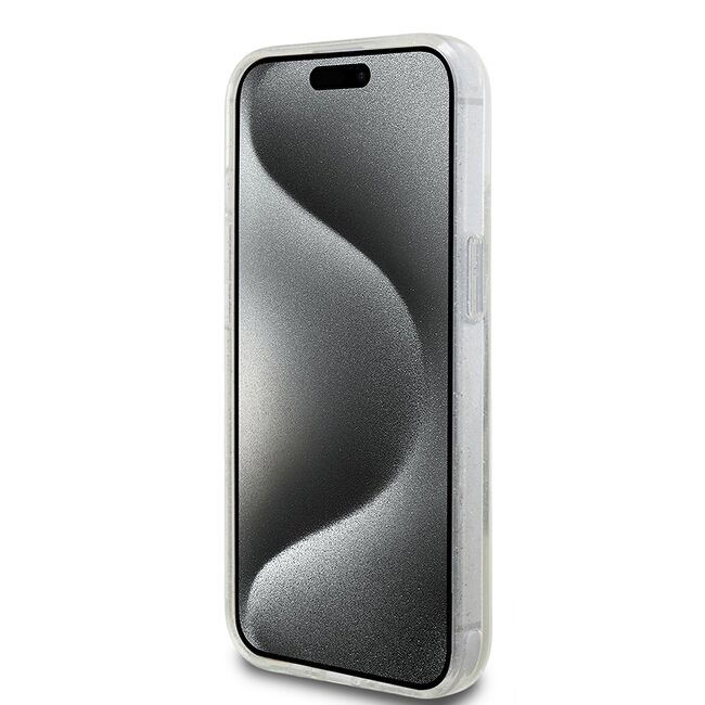 Husa premium pentru  iPhone 15 compatibila MagSafe Guess Luxury Series - Transparent