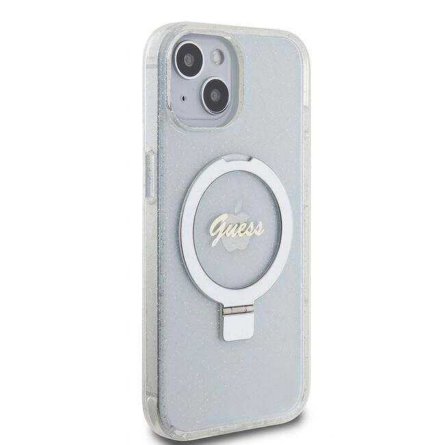 Husa premium pentru  iPhone 15 compatibila MagSafe Guess Luxury Series - Transparent