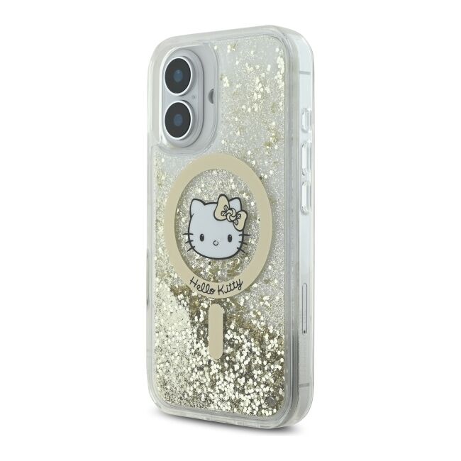 Husa premium pentru  iPhone 16 - Hello Kitty compatibila MagSafe - Auriu