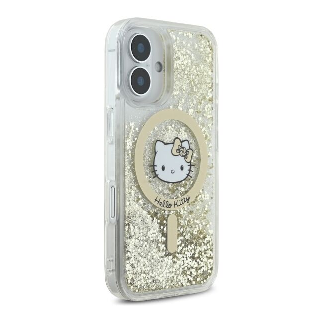 Husa premium pentru  iPhone 16 - Hello Kitty compatibila MagSafe - Auriu