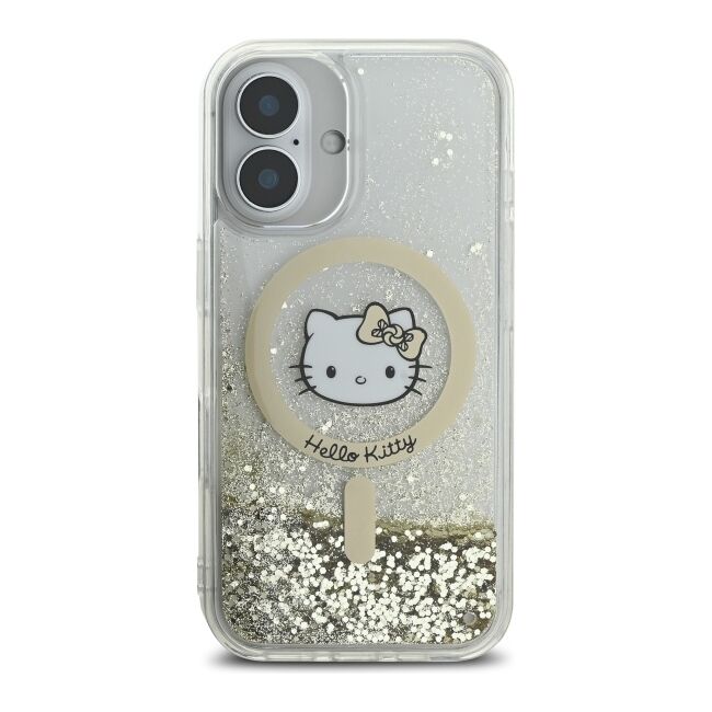 Husa premium pentru  iPhone 16 - Hello Kitty compatibila MagSafe - Auriu