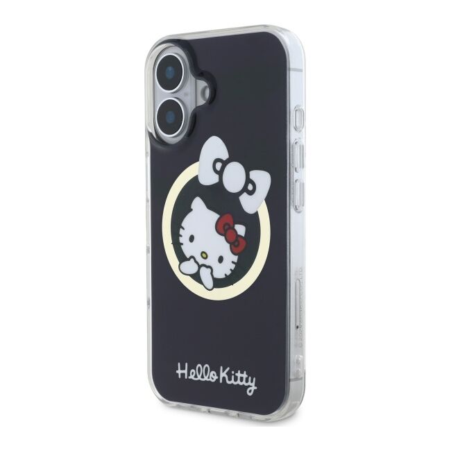Husa premium pentru  iPhone 16 - Hello Kitty compatibila MagSafe - Negru denim