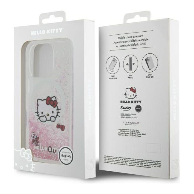 Husa premium pentru  iPhone 16 Pro - Hello Kitty compatibila MagSafe - Alb