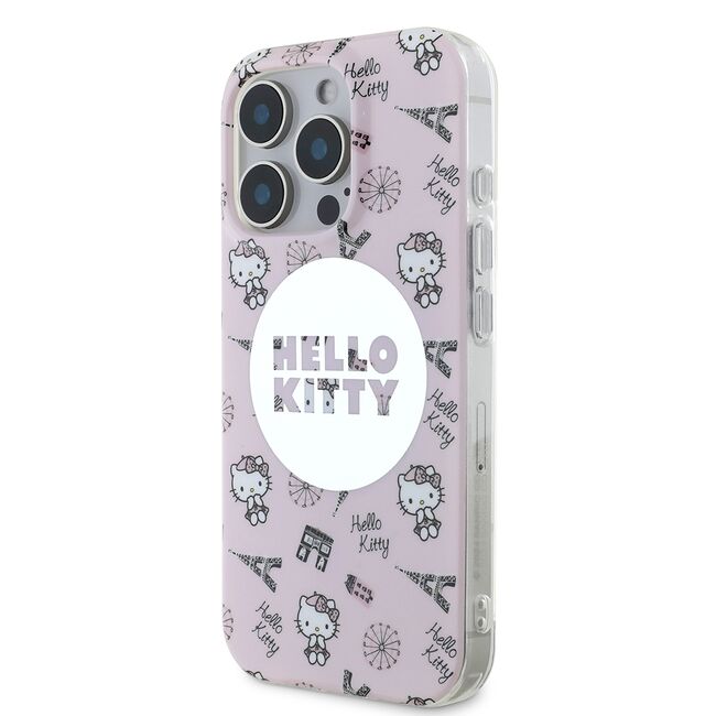 Husa premium pentru  iPhone 16 Pro - Hello Kitty compatibila MagSafe - Lavanda