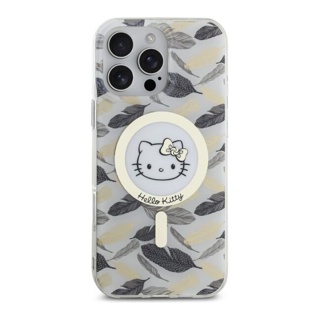 Husa premium pentru  iPhone 16 Pro Max - Hello Kitty compatibila MagSafe - Alb