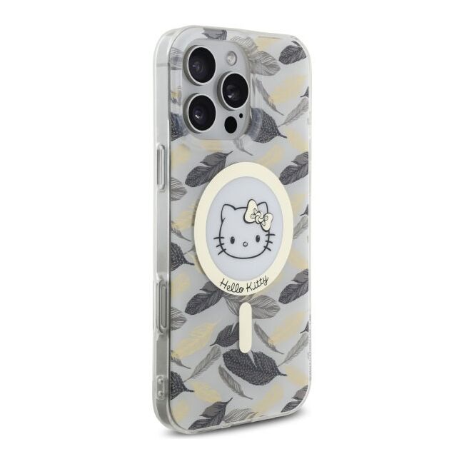 Husa premium pentru  iPhone 16 Pro Max - Hello Kitty compatibila MagSafe - Alb