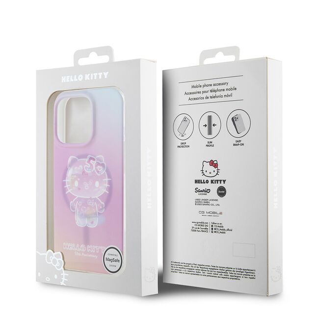 Husa premium pentru  iPhone 16 Pro Max - Hello Kitty compatibila MagSafe - Roz pal