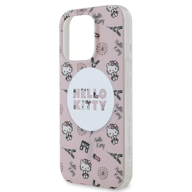 Husa premium pentru  iPhone 16 Pro Max - Hello Kitty compatibila MagSafe - Roz