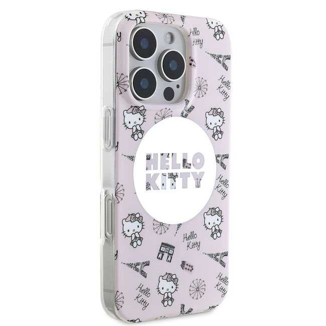 Husa premium pentru  iPhone 16 Pro Max - Hello Kitty compatibila MagSafe - Roz