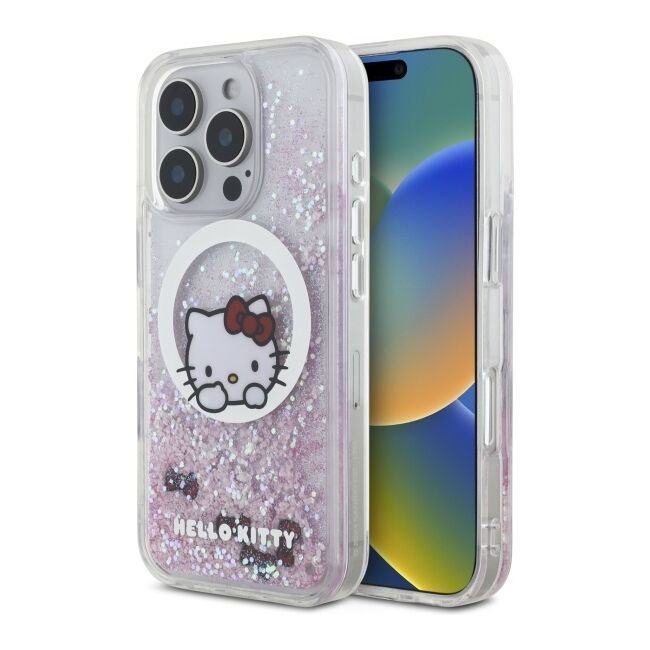 Husa premium pentru  iPhone 16 Pro Max Hello Kitty Funcky Series compatibila Magsafe - Roz