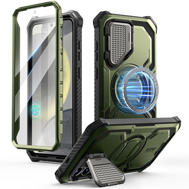 [Pachet 360°] Husa + folie Samsung Galaxy S25 I-Blason Armorbox, verde