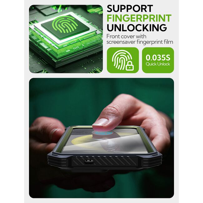 [Pachet 360°] Husa + folie Samsung Galaxy S25 Plus I-Blason Armorbox, verde