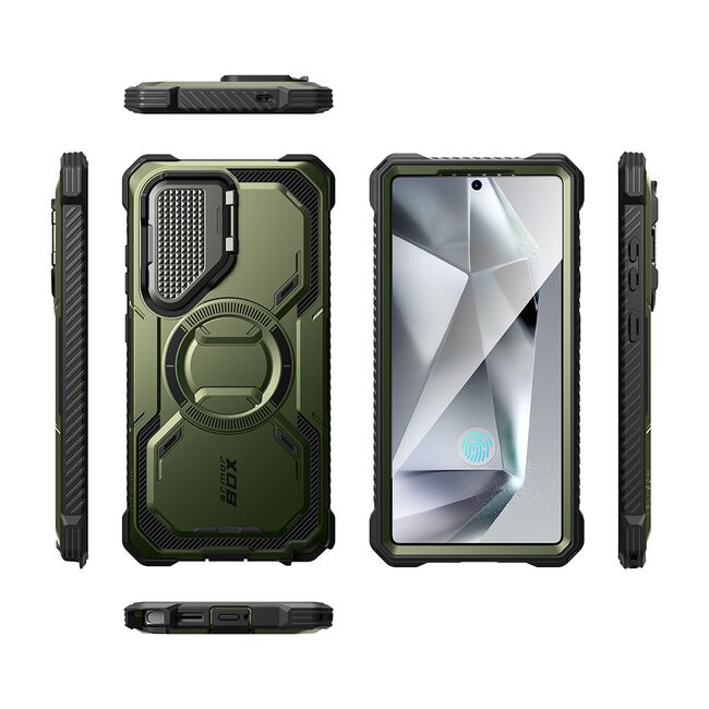 [Pachet 360°] Husa + folie Samsung Galaxy S25 Ultra I-Blason Armorbox, verde
