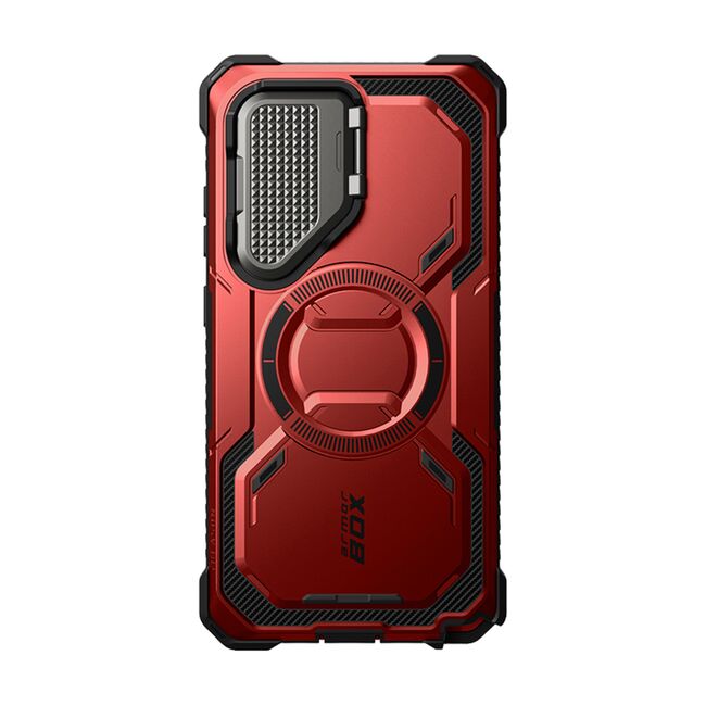 [Pachet 360°] Husa + folie Samsung Galaxy S25 Ultra I-Blason Armorbox, rosu