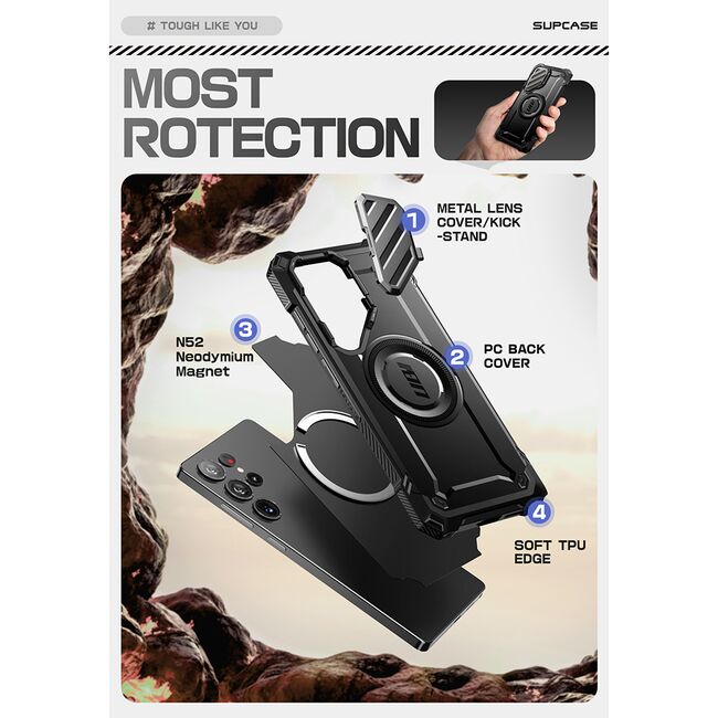 Husa Samsung Galaxy S25 Ultra Supcase Unicorn Beetle XT MagSafe, negru