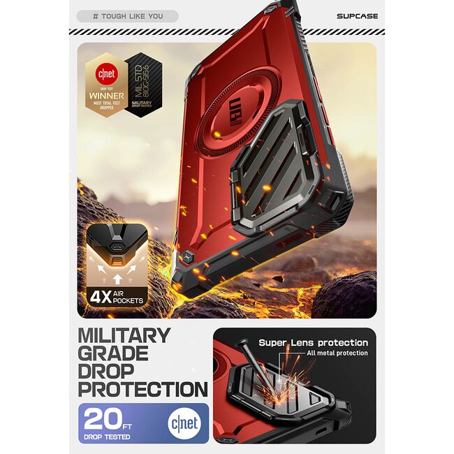 Husa Samsung Galaxy S25 Ultra Supcase Unicorn Beetle XT MagSafe, rosu