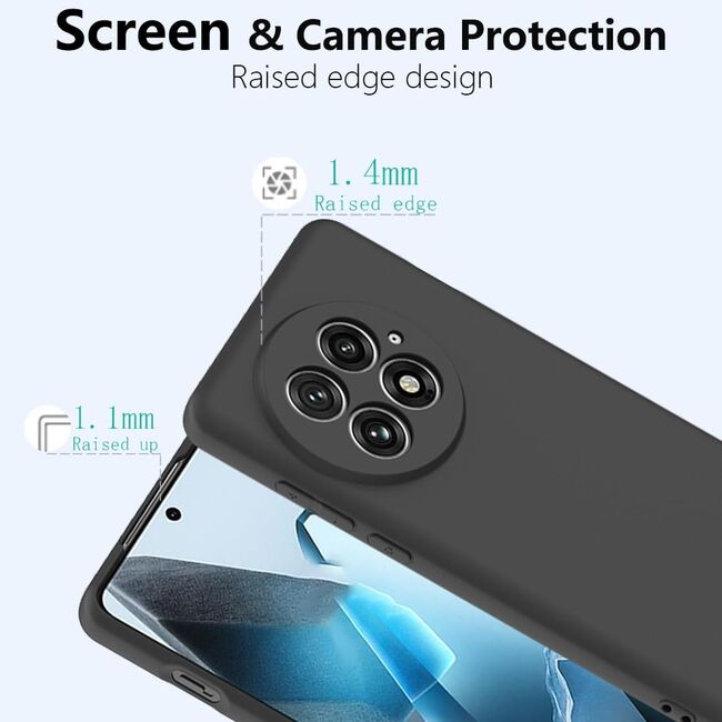 Husa pentru  OnePlus 13 Liquid Silicone, subțire, captusita cu microfibra, anti amprentă, protectie cameră foto, Negru