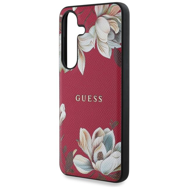 Husa premium pentru  Samsung Galaxy S25 compatibila MagSafe Guess Luxury Series - Fucsia