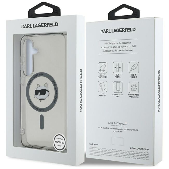 Husa premium pentru  Samsung Galaxy S25+ Karl Lagerfeld compatibila Magsafe - Argintiu