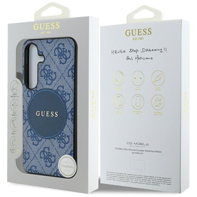 Husa premium pentru  Samsung Galaxy S25+ compatibila MagSafe Guess Luxury Series - Albastru