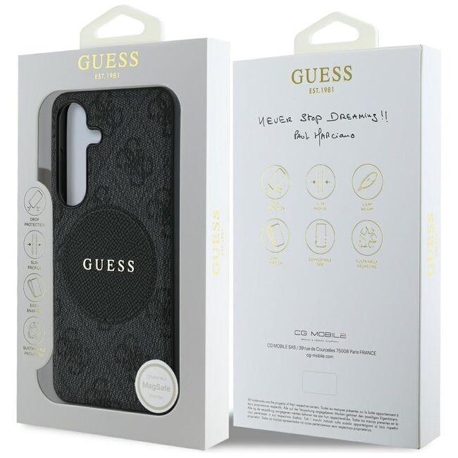 Husa premium pentru  Samsung Galaxy S25+ compatibila MagSafe Guess Luxury Series - Negru electric