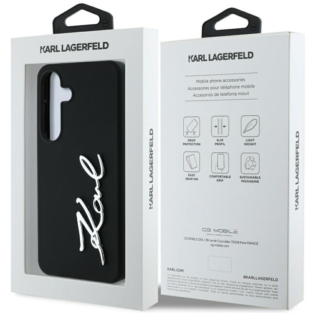 Husa premium pentru  Samsung Galaxy S25 Karl Lagerfeld superior quality - Negru