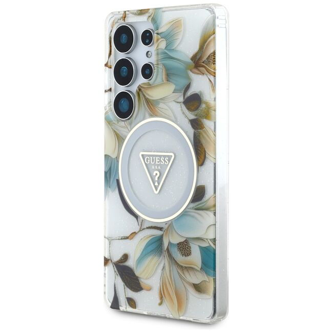 Husa premium pentru  Samsung Galaxy S25 Ultra compatibila MagSafe Guess Luxury Series - Alb