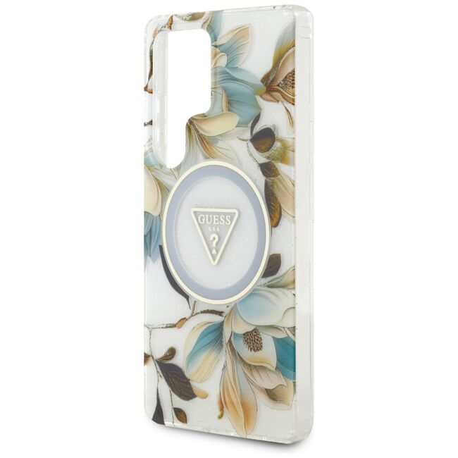 Husa premium pentru  Samsung Galaxy S25 Ultra compatibila MagSafe Guess Luxury Series - Alb