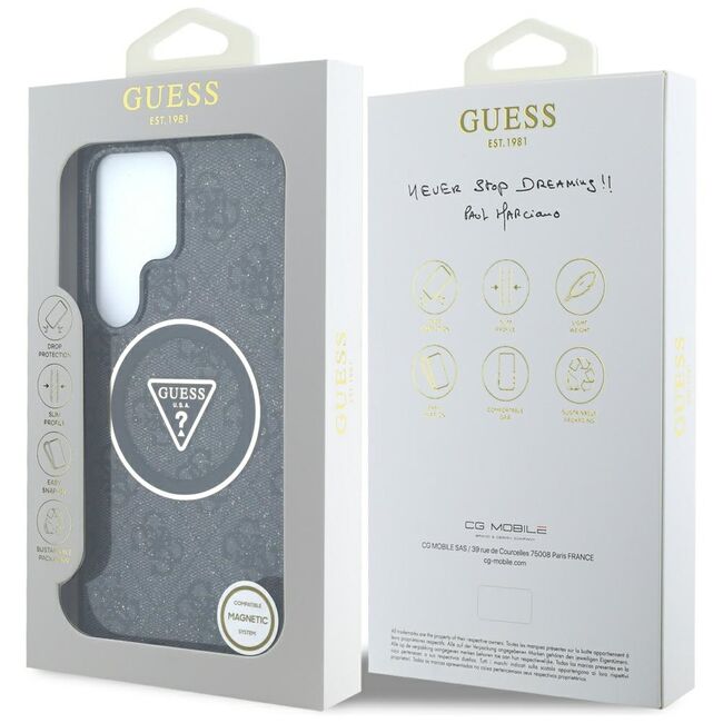 Husa premium pentru  Samsung Galaxy S25 Ultra compatibila MagSafe Guess Luxury Series - Negru denim