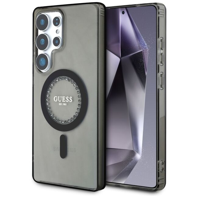 Husa premium pentru  Samsung Galaxy S25 Ultra compatibila MagSafe Guess Luxury Series - Negru mat