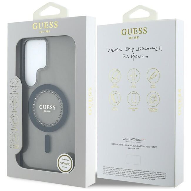 Husa premium pentru  Samsung Galaxy S25 Ultra compatibila MagSafe Guess Luxury Series - Negru mat