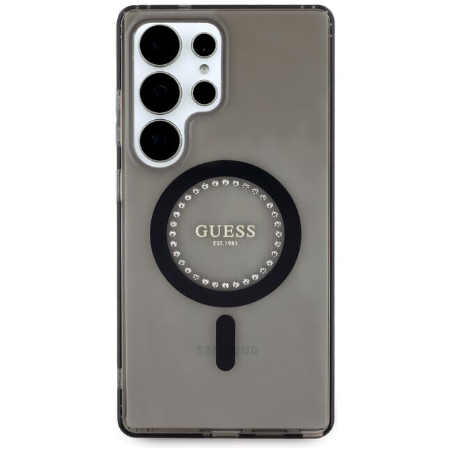 Husa premium pentru  Samsung Galaxy S25 Ultra compatibila MagSafe Guess Luxury Series - Negru mat