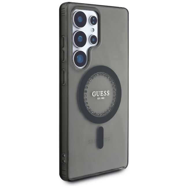 Husa premium pentru  Samsung Galaxy S25 Ultra compatibila MagSafe Guess Luxury Series - Negru mat