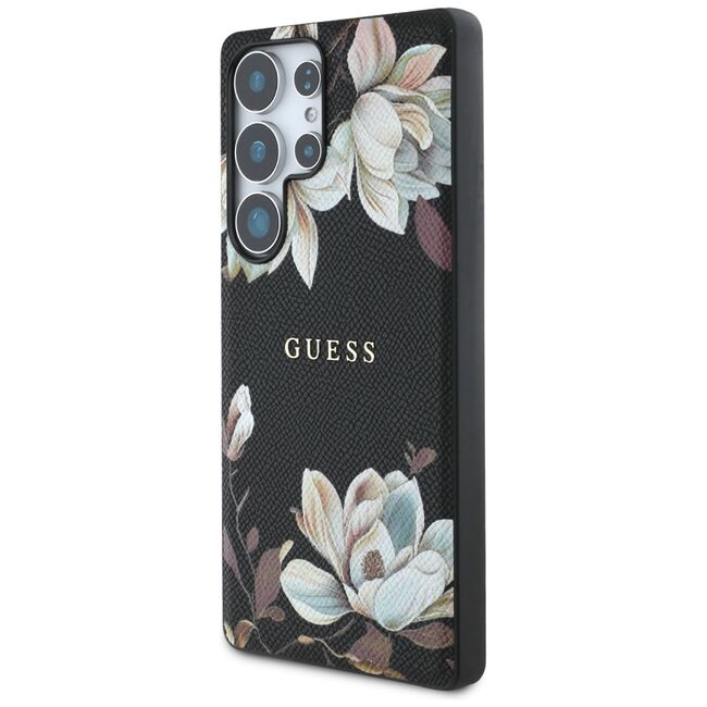 Husa premium pentru  Samsung Galaxy S25 Ultra compatibila MagSafe Guess Luxury Series - Negru print