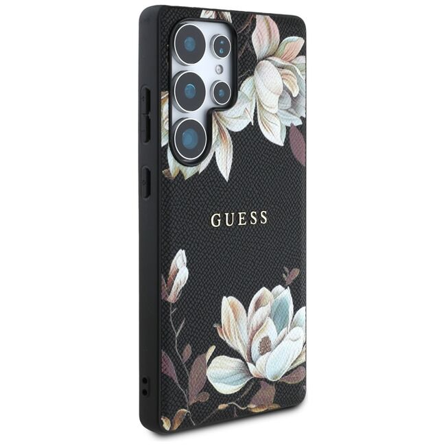 Husa premium pentru  Samsung Galaxy S25 Ultra compatibila MagSafe Guess Luxury Series - Negru print