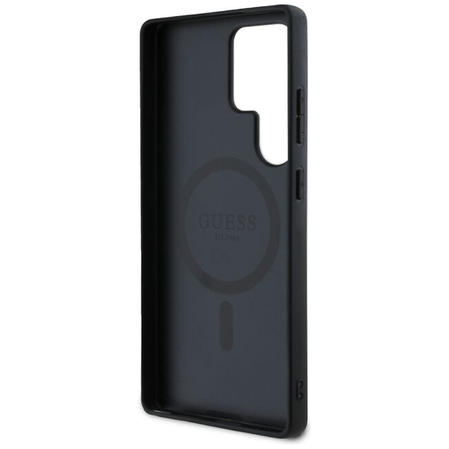 Husa premium pentru  Samsung Galaxy S25 Ultra compatibila MagSafe Guess Luxury Series - Negru print