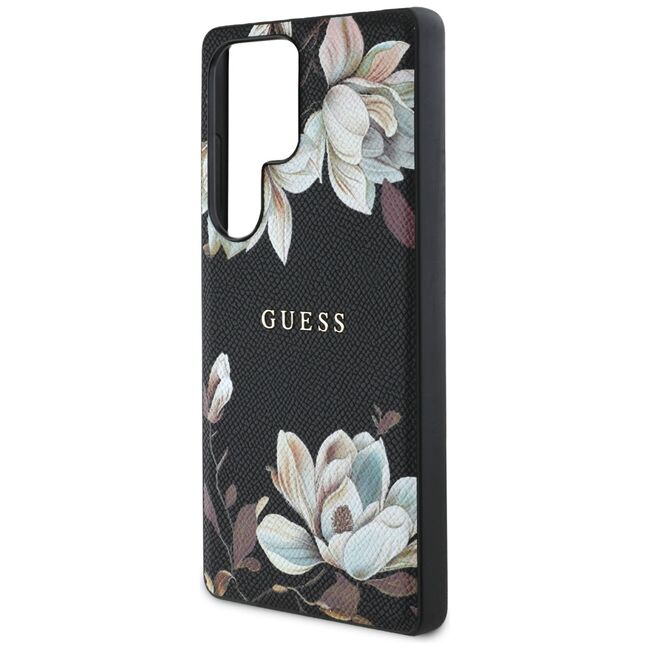 Husa premium pentru  Samsung Galaxy S25 Ultra compatibila MagSafe Guess Luxury Series - Negru print