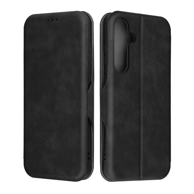 Husa tip carte pentru Samsung Galaxy S25+ Smart Wallet fata - spate protectie 360 - Negru
