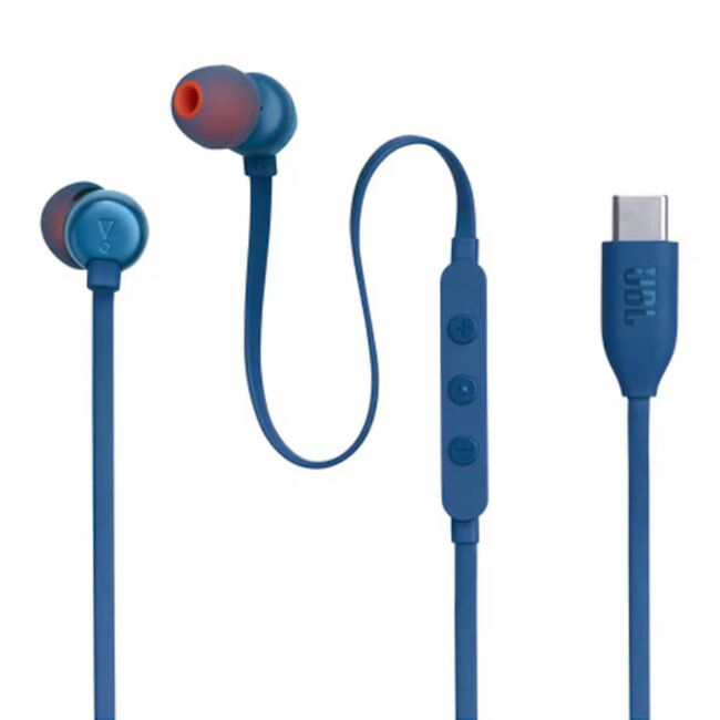 Casti audio cu fir in-ear cu mufa Type-C JBL 310C, albastru